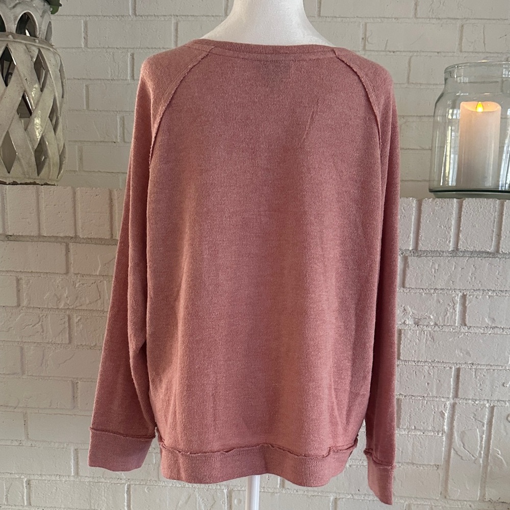 a.n.a Women's V-Neck Sweater - Rose / Peach Color - Picture 9 of 12